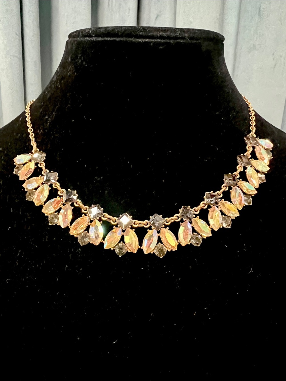 J. Crew Gold-Tone Aurora Crystal Bib Necklace